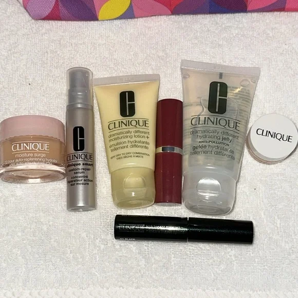Clinique Skincare and Makeup Collection with Vibrant Pouch - Picture 3 of 6